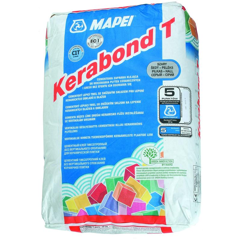 Мапей Керабонд Т тиксотропный цементный клей для плитки 25 кг
